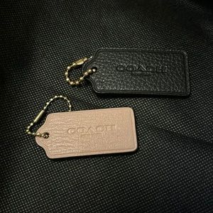 Coach Leather Keychain/Bag Tags Set